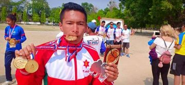 स्याङ्गजाका टबिन गुरुङले आठौ खेलकुद प्रतियोगिता तीन स्वर्ण पदक हात पार्न सफल ।